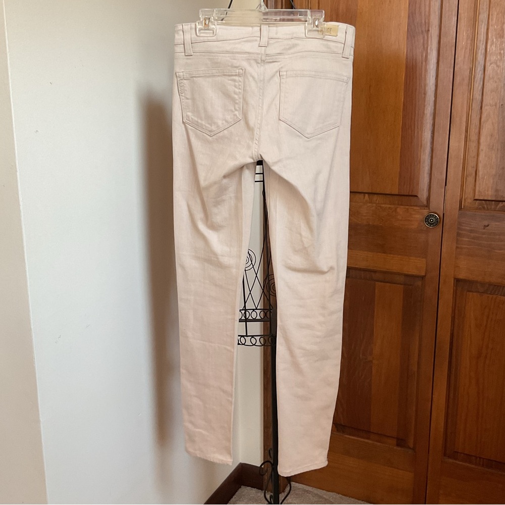Paige Denim Cara Color Block Beige Ivory Ankle Zip Jeans Size 27 - Picture 5 of 10